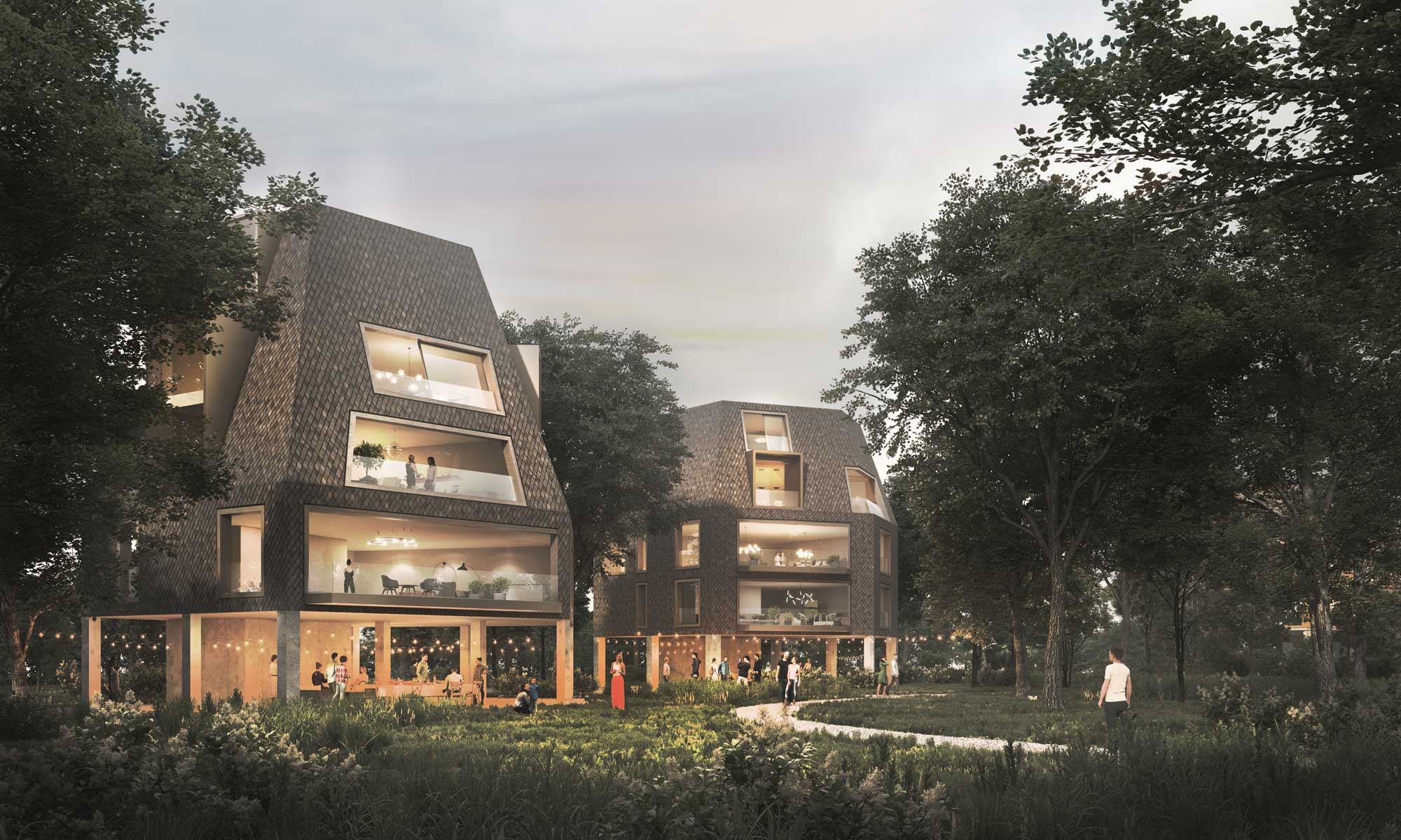 Oliv Architekten Stockdorf BioTech Loft Landschaft Wohnhaus in der Natur